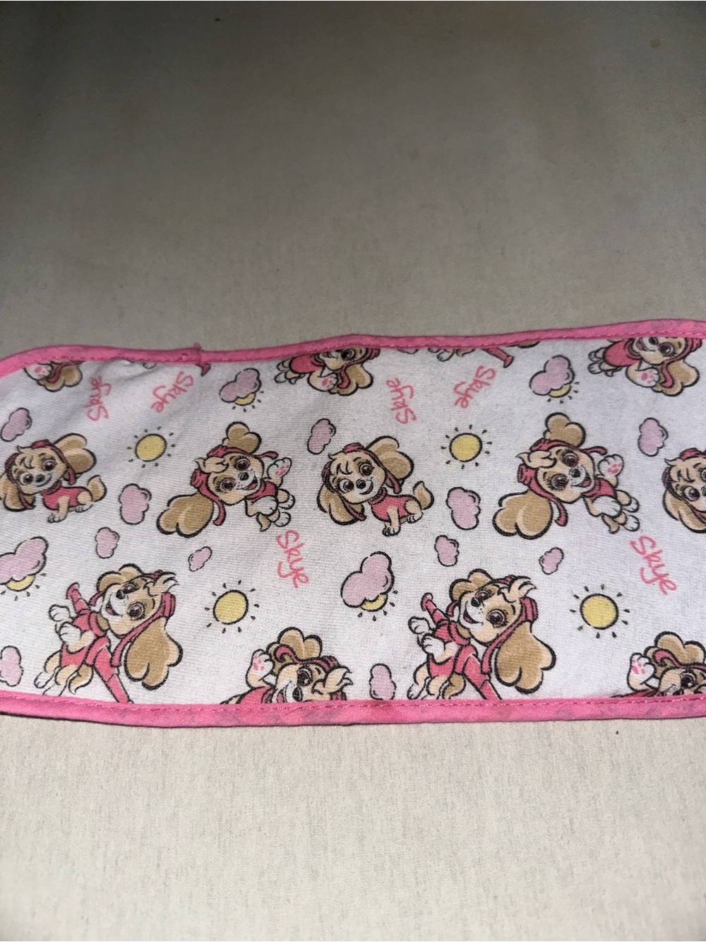 Paw Patrol Pink-Trim Skye Baby Burp Cloth